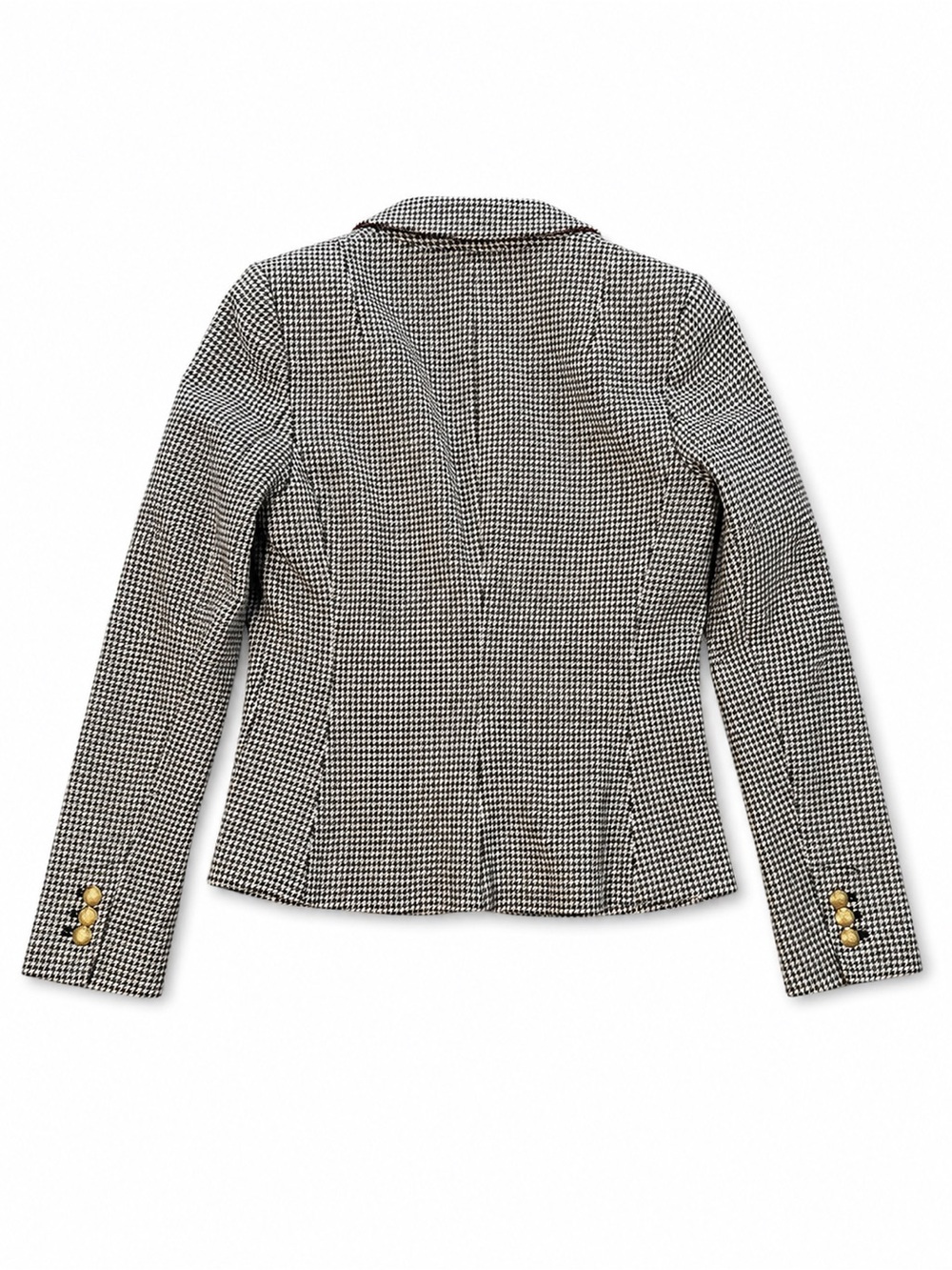 Banana Republic Houndstooth Blazer Gold Crest Buttons Academia Size 6 - Picture 3 of 13